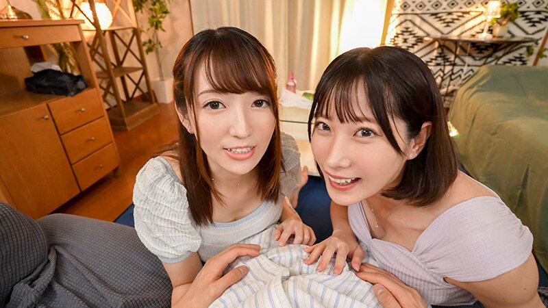 「百瀬りこ・小花のん｜巨乳OL2人と朝まで中出し三昧！終電逃した後輩と自宅で濃厚セックス」のサムネイル